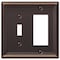 Amerelle Wall Plate, Number of Gangs: 2 gang Stamped Steel, Aged Bronze Finish, Bronze 149TRDB - alternate 2